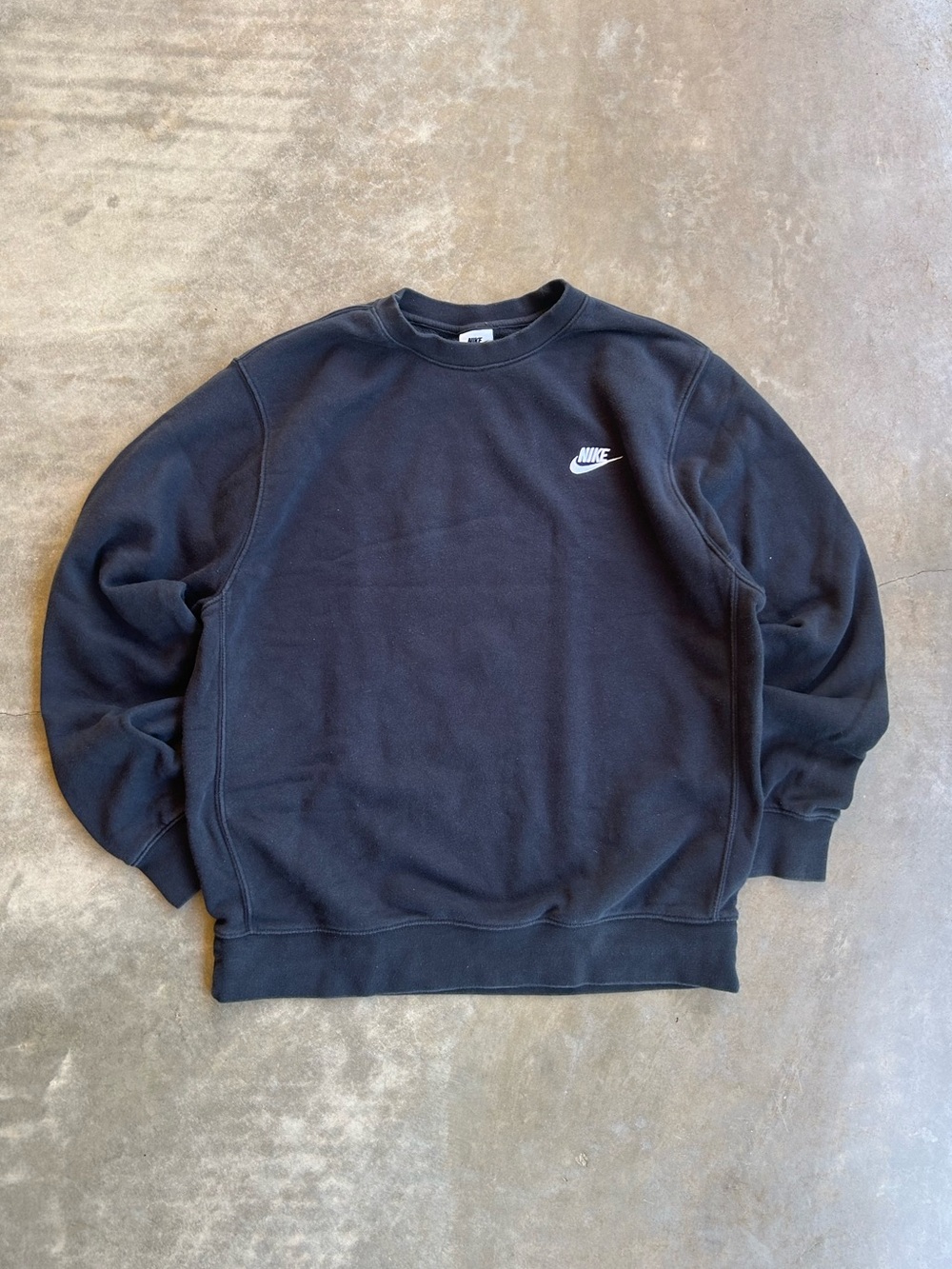 Nike Black Crew Sweatshirt with White Swoosh